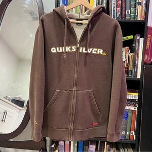 vintage y2k quiksilver zip-up hoodie